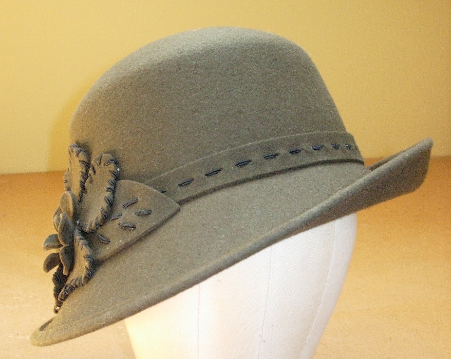Green Olive Felt Cloche Ashland